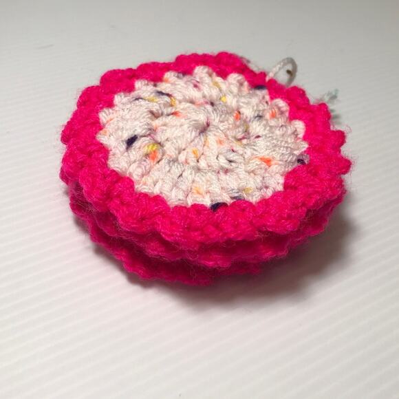 NWT Multicolor Handmade Crocheted Facial Scrubbies by Dawny Set of 4 - Picture 2 of 3